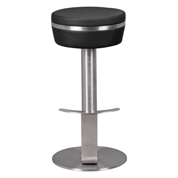 Durable M9 Barstool Stainless Steel With Leatherette Seat In Black Design Bar Stool Is Rotatable 41782 Wohnling Barhocker Durable M9 Schwarz Wl1 9 1