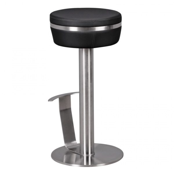 Durable M9 Barstool Stainless Steel With Leatherette Seat In Black Design Bar Stool Is Rotatable 41782 Wohnling Barhocker Durable M9 Schwarz Wl1 9 4