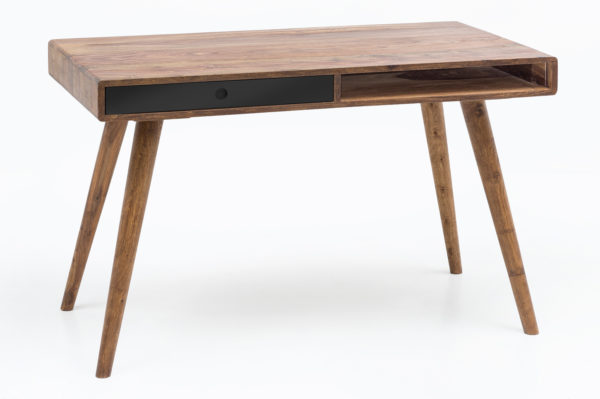 Desk Repa Black 120 X 60 X 75 Cm Solid Wood Laptop Table Sheesham Nature 41898 Wohnling Schreibtisch Repa Mit Schublade 11 2