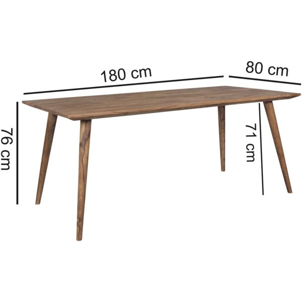 Dining Room Table Repa 180 X 80 X 76 Cm Sheesham Rustic Solid Wood 41903 Wohnling Esszimmertisch Repa 180 X 80 X 76 7