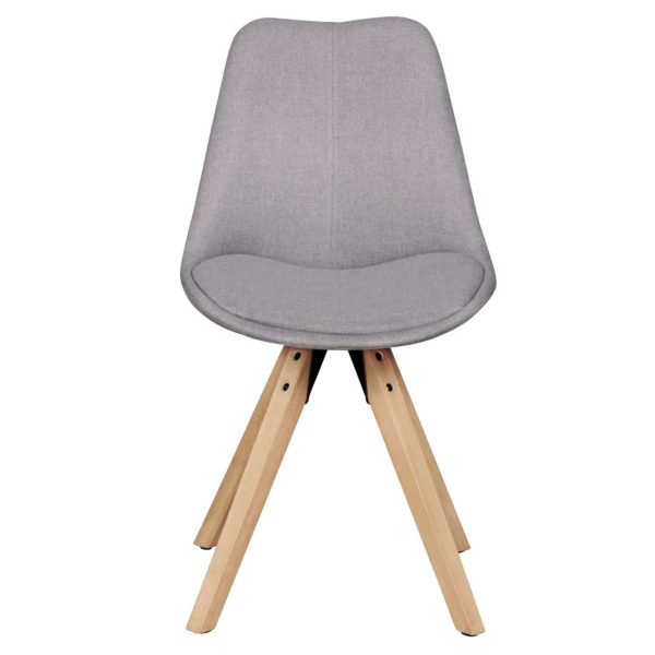 Set Of 2 Retro Dining Chair Light Gray Upholstered Chair Fabric Cover Backrest Design Kitchen Chair 42059 Wohnling 2Er Set Retro Esszimmerstuhl Lima 1