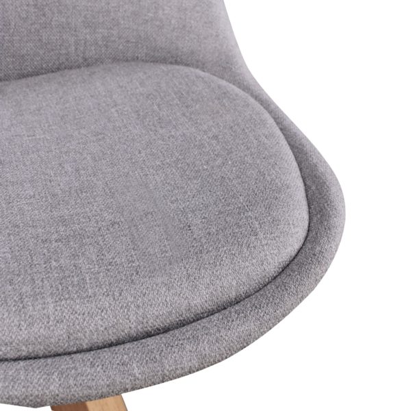 Set Of 2 Retro Dining Chair Light Gray Upholstered Chair Fabric Cover Backrest Design Kitchen Chair 42059 Wohnling 2Er Set Retro Esszimmerstuhl Lima 5