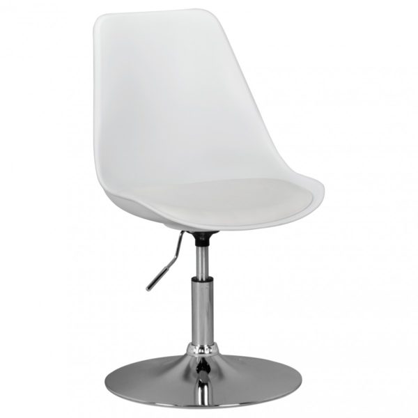 Corsica   Swivel Stool With Backrest 42070 Amstyle Drehsessel Korsika Weiss Spm2 005 Spm
