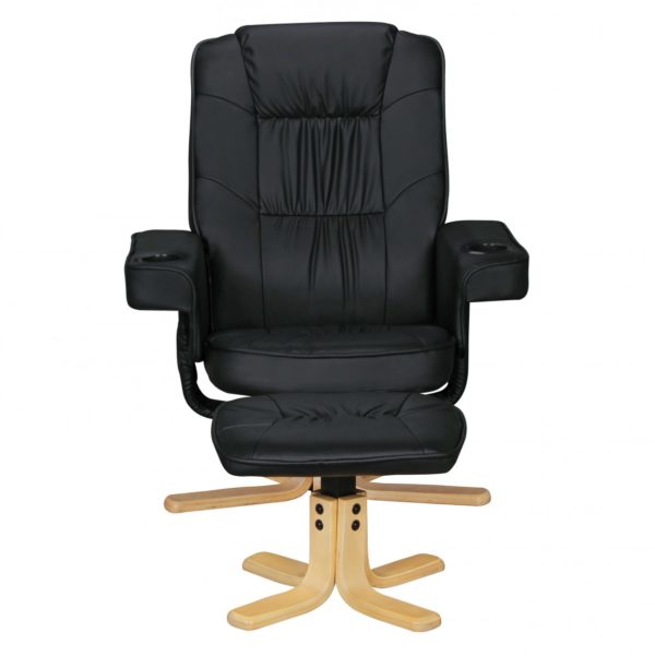 Ergonomic Comfort Duo - Relax. Tv Chair With Cup Holders Leatherette Black 42656 Amstyle Comfort Duo Schwarz Sessel Stuhl 2