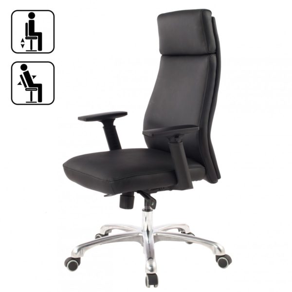 Office Chair Porto Genuine Leather Black Ergonomic With Headrest 42835 Amstyle Buerostuhl Porto Bezug Echt Leder S 7