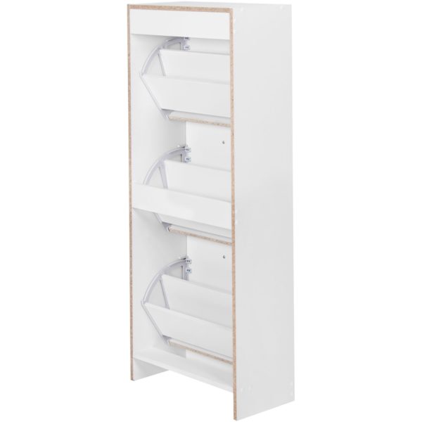 Locker With 3 Compartments For The Flap Shoe Box 125 Cm Shoe Rack For 18 Pairs Of Shoes Dresser Shoe Tipper Modern 43446 Wohnling Schuhschrank 3 Faecher Wl5 035 Wl5 3