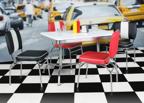 Dining Table Elvis 120 Cm American Diner Mdf Wood And Aluminum Usa Dining Table Design Retro Kitchen Table Bistro Table 43465 Wohnling Esstisch Elvis 120 Cm American Diner