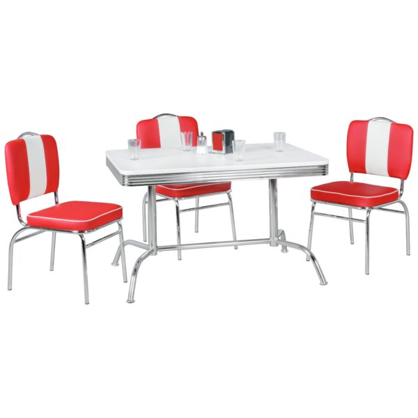 Dining Table Elvis 120 Cm American Diner Mdf Wood And Aluminum Usa Dining Table Design Retro Kitchen Table Bistro Table 43465 Wohnling Esstisch Elvis 120Cm American Dine 1