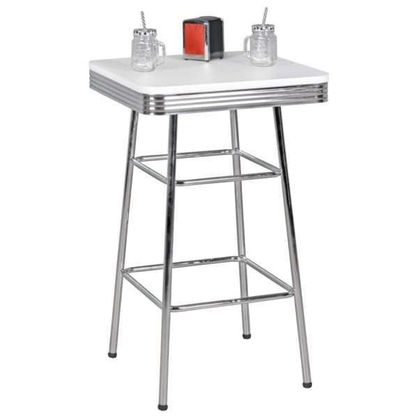 Bar Table Square Elvis 60 X 60 Cm American Diner Mdf Wooden &Amp; Aluminum Bar Table Design Party Table Retro Usa Bistro Table 43466 Wohnling Bartisch Elvis American Diner Bistro