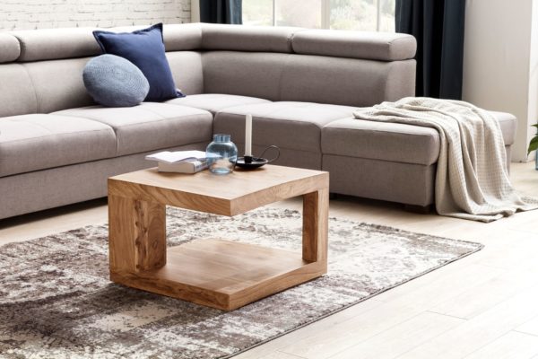 Coffee Table Solid Wood Acacia/ Side Table 58 Cm /Wooden Table /Cottage Living Room /Table Natural Product 43614 Wohnling Couchtisch Mumbai Massivholz Akazie