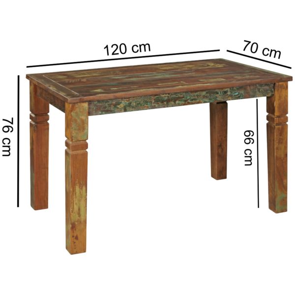Dining Table Kalkutta 120 X 70 X 76 Cm Mango Shabby Chic Solid Wood 43652 Wohnling Esszimmertisch Dehli 120X70X76Cm W 3