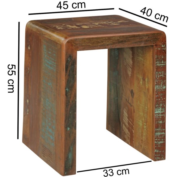 Side Table Kalkutta 45 X 40 X 55 Cm Solid Wood Mango Recycling Shabby 43665 Wohnling Beistelltisch Dehli 45X40X55Cm Wl5 5