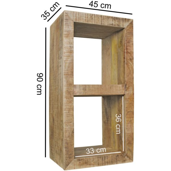 Floor Rustica Solid Wood Mango 90 X 45 X 35 Cm 2 Floors Design Wooden Shelf Nature 43703 Wohnling Standregal Rustica 45X35X90Cm Wl5 6