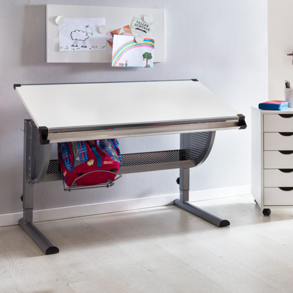Design Children'S Maxi Wood 120 X 60 Cm Gray / White 44400 Wohnling Design Kinderschreibtisch Maxi Holz