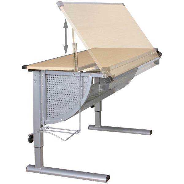 Design Children'S Desk Maxi Wood 120 X 60 Cm Beech Height-Adjustable 44401 Wohnling Design Kinderschreibtisch Maxi Hol 3