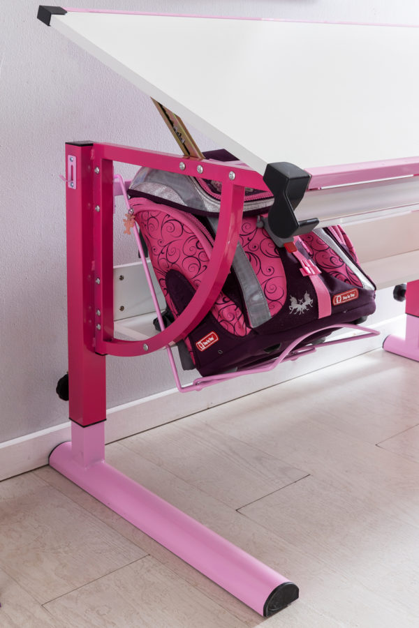 Design Children'S Desk Moritz Wood 120 X 60 Cm Pink / White Height-Adjustable 44402 Wohnling Design Kinderschreibtisch Moritz 10