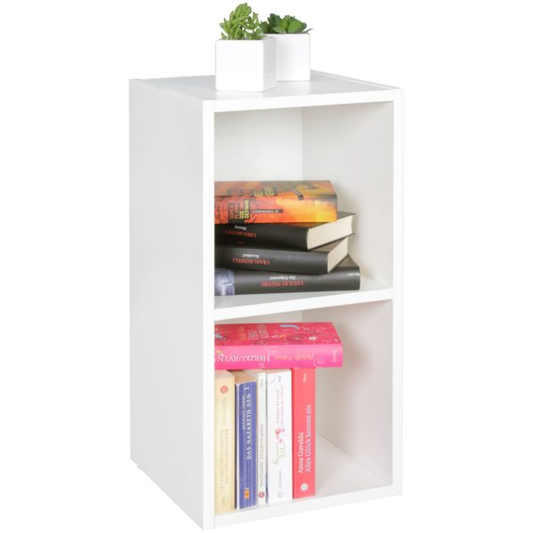Shelf Klara White For Books 2 Compartments Mdf Wood 44715 Wohnling Standregal Klara Weiss