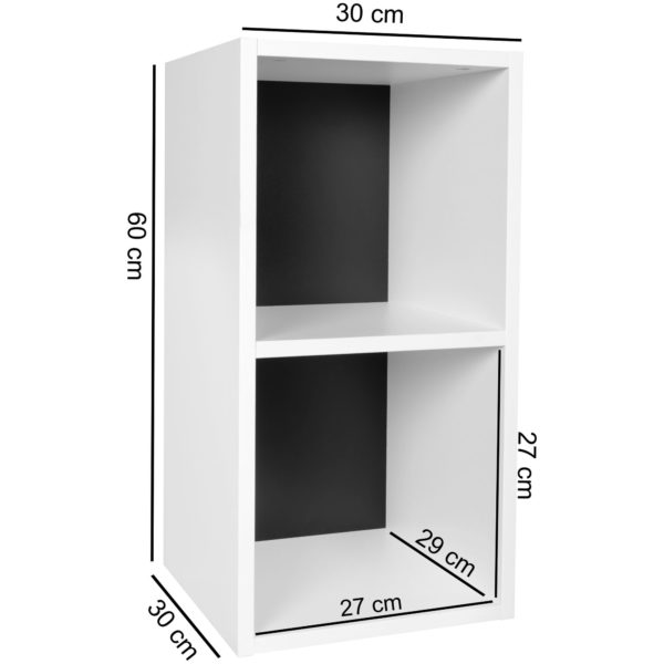 Floor Standing Shelf Wl5.178 Wood 30X60X30 Cm Modern White Black Shelf Small 44718 Wohnling Standregal Klara Vorne Weiss Rueck 1