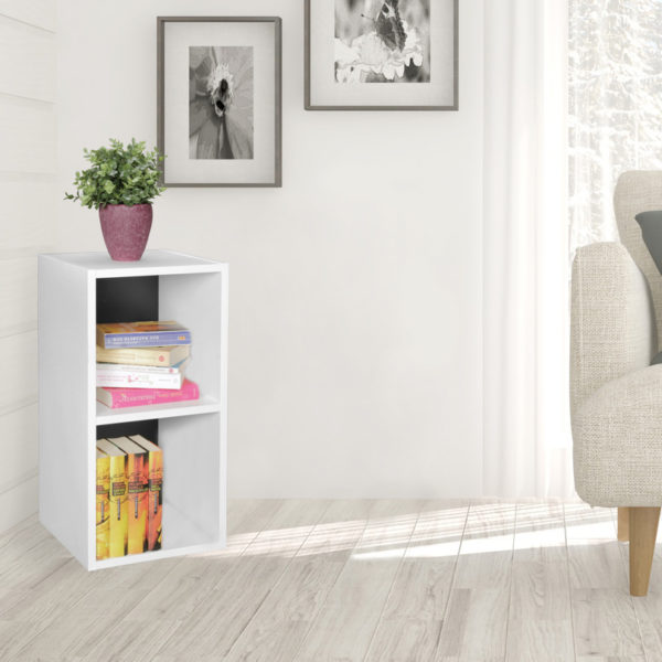 Floor Standing Shelf Wl5.178 Wood 30X60X30 Cm Modern White Black Shelf Small 44718 Wohnling Standregal Klara Weiss Rueckwand S