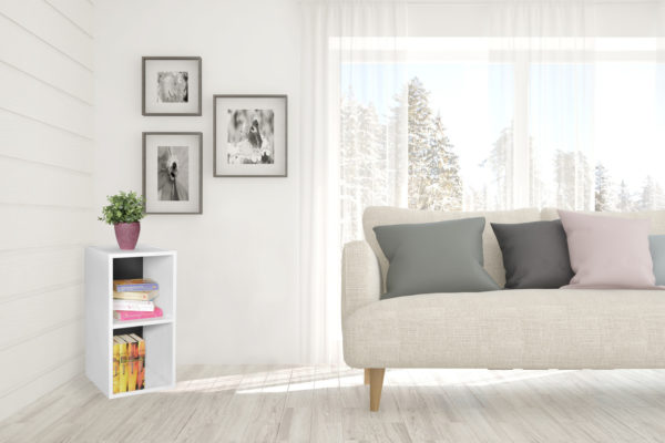 Floor Standing Shelf Wl5.178 Wood 30X60X30 Cm Modern White Black Shelf Small 44718 Wohnling Standregal Klara Weiss Rueckwand 1