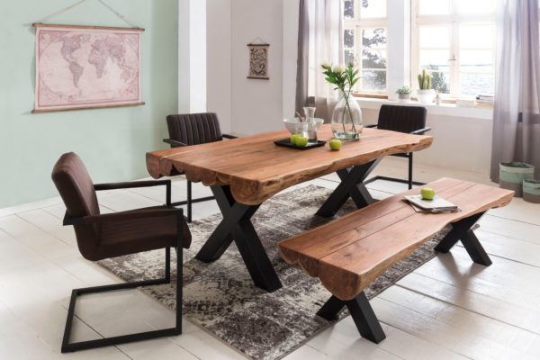 Dining Table 200 X 100 X 77 Cm Acacia Country House Wood Design Dining Table Rectangular 44746 Wohnling Esszimmertisch 200 X 100 X 77 Cm A 1