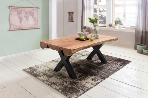 Dining Table 200 X 100 X 77 Cm Acacia Country House Wood Design Dining Table Rectangular 44746 Wohnling Esszimmertisch 200 X 100 X 77 Cm A 2
