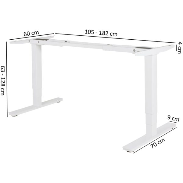 Electrically Height-Adjustable Table White With 2 Powerful Motors (Up To 120Kg) And Memory Function 45397 Amstyle Elektrisch Hoehenverstellbares Ti 5