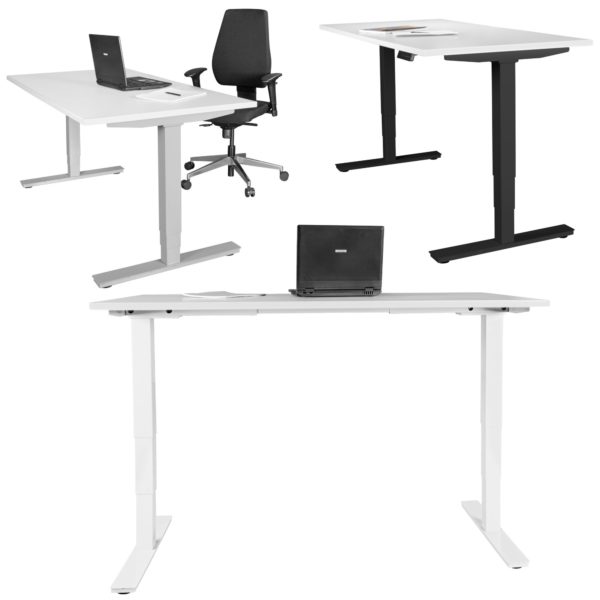 Electrically Height-Adjustable Table White With 2 Powerful Motors (Up To 120Kg) And Memory Function 45397 Amstyle Elektrisch Hoehenverstellbares Tisc
