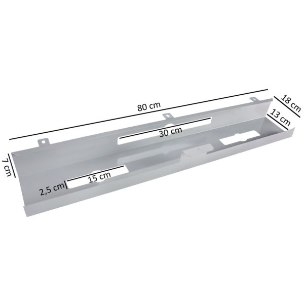 Cable Duct Desk 80X7X13 Cm Under Table Cable Guide Silver 45398 Amstyle Kabelkanal 80 Cm Silber 2