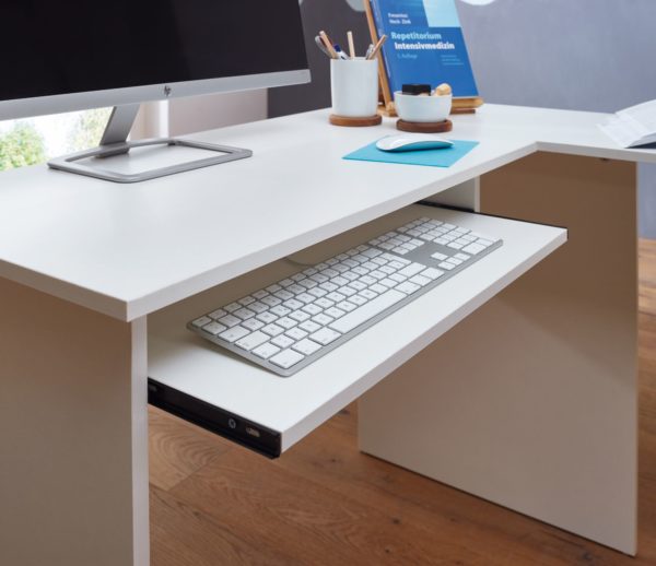 Design Desk 140 X 75.5 X 120 Cm White 45949 Wohnling Schreibtischkombination 140X120X75 Cm Weiss Wl5 307 Wl5 307 5