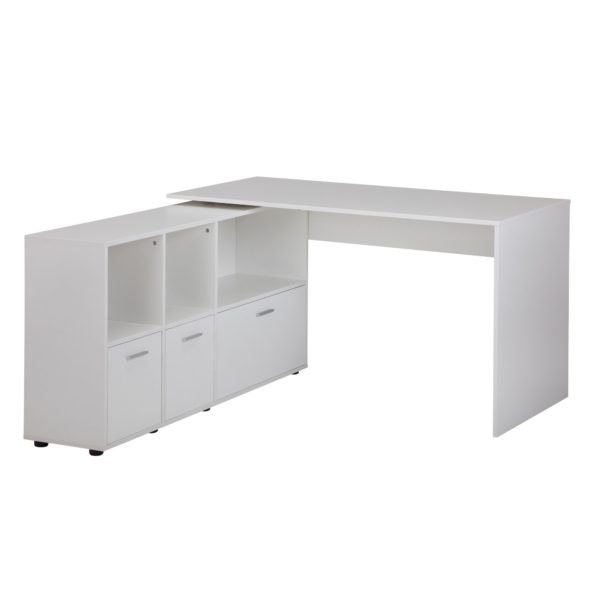Desk 136 Cm White Desk With Sideboard 45968 Wohnling Schreibtischkombination 136X68X75 Cm Weiss Wl5 313 Wl5 313 2