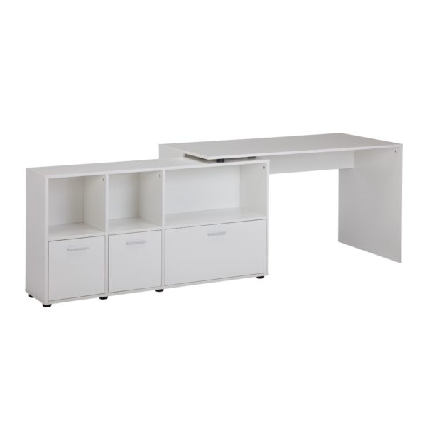 Desk 136 Cm White Desk With Sideboard 45968 Wohnling Schreibtischkombination 136X68X75 Cm Weiss Wl5 313 Wl5 313 4