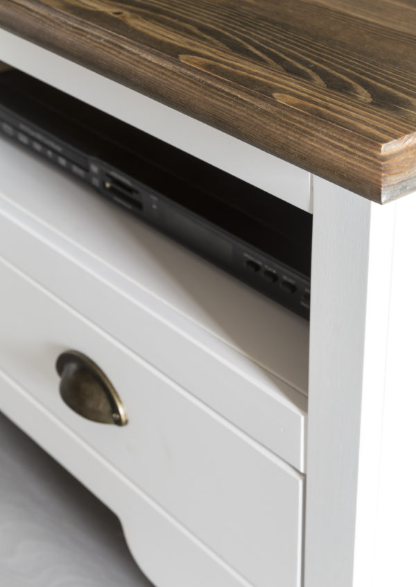 Design Hifi Lowboard Mayla Pine Solid Wood Chest Of Drawers 100 X 45 X 45 Cm White 46083 Wohnling Lowboard Mayla 100X45X45 Cm Weiss 1