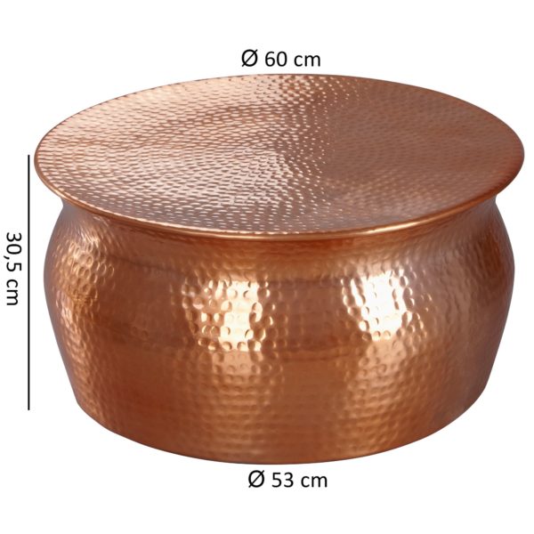 Coffee Table Karam 60X30,5X60Cm Aluminum Copper Side Table Oriental Round 46261 Wohnling Couchtisch Karam 60X30 5X60Cm Alumin