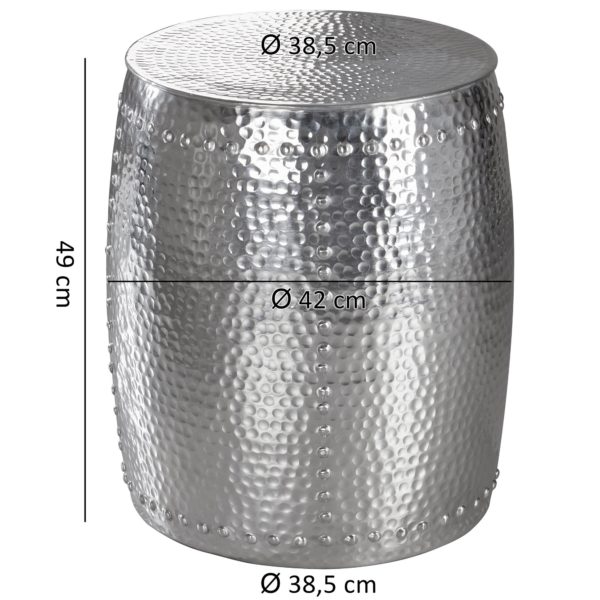 Beistelltisch Pedro 42X49X42Cm Aluminium Silber Dekotisch Orientalisch Rund 46278 Wohnling Beistelltisch Karam 42X42X48 Cm Alum