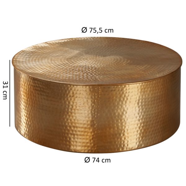 Side Table Rahi 75X31X75 Cm Aluminum Side Table Gold Oriental Round 46295 Wohnling Couchtisch 75X75X30 Cm Aluminium G 2