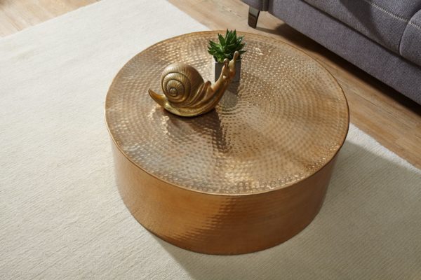 Side Table Rahi 75X31X75 Cm Aluminum Side Table Gold Oriental Round 46295 Wohnling Couchtisch 75X75X30 Cm Aluminium G 3