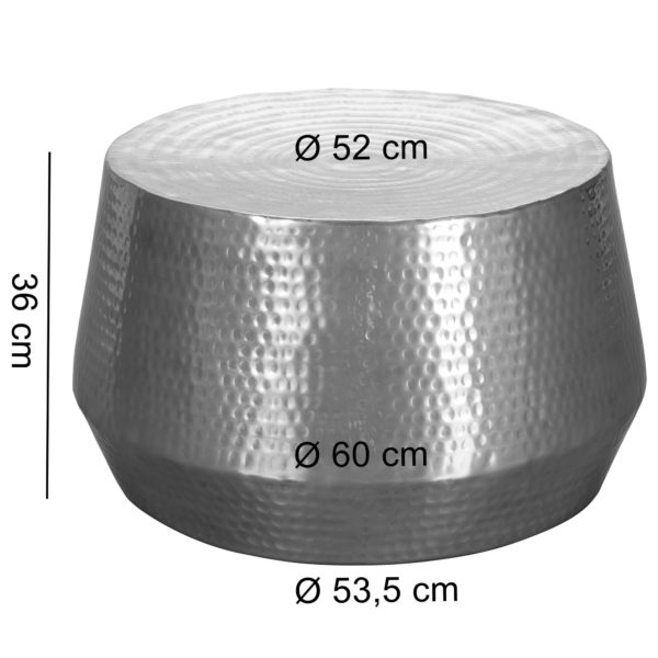 Couchtisch Mahesh 60X36X60 Cm Aluminium Beistelltisch Silber Orientalisch Rund 46302 Wohnling Couchtisch Mahesh 60X36X60 Cm Alumin