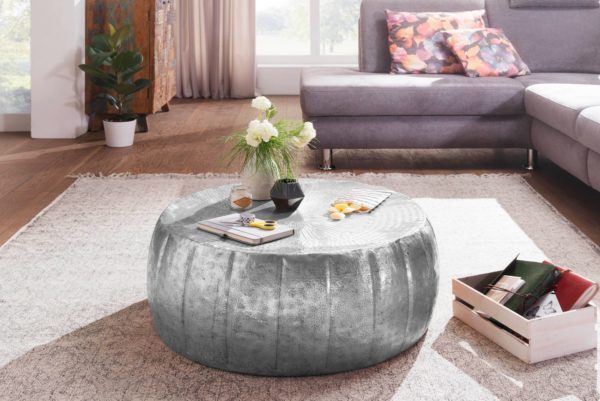 Coffee Table Jamal 75X31X72 Cm Aluminum Silver Side Table Oriental Round 46308 Wohnling Couchtisch Jamal 75X75X30Cm Alumin 1