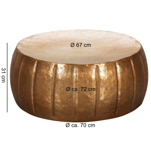Coffee Table Jamal 75X75X30Cm Aluminum Gold Side Table Oriental Round 46310 Wohnling Couchtisch Jamal 75X75X30Cm Alumin 2