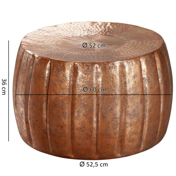 Coffee Table Jamal 60X36X60 Cm Aluminum Copper Side Table Oriental Round 46312 Wohnling Couchtisch Jamal 60X36X60 Cm Alumini