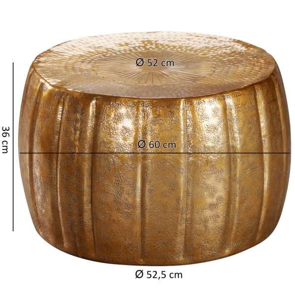 Coffee Table Jamal 60X36X60 Cm Aluminum Gold Side Table Oriental Round 46313 Wohnling Couchtisch Jamal 60X36X60 Cm Alumini