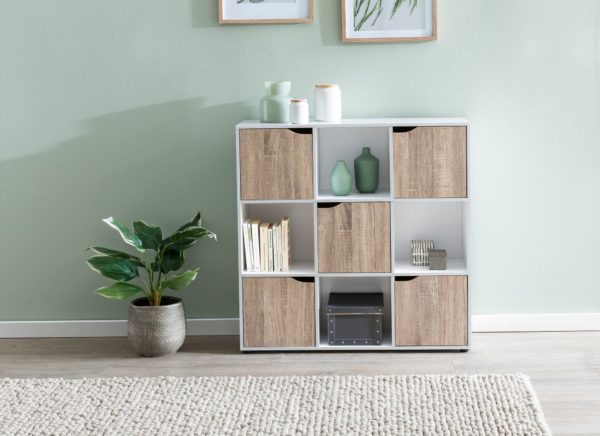 Samo 89 X 91 X 29 Cm Bookcase With 9 Compartments Sonoma 46372 Wohnling Sideboard Soma Sonoma 88 8X29X90 5 5
