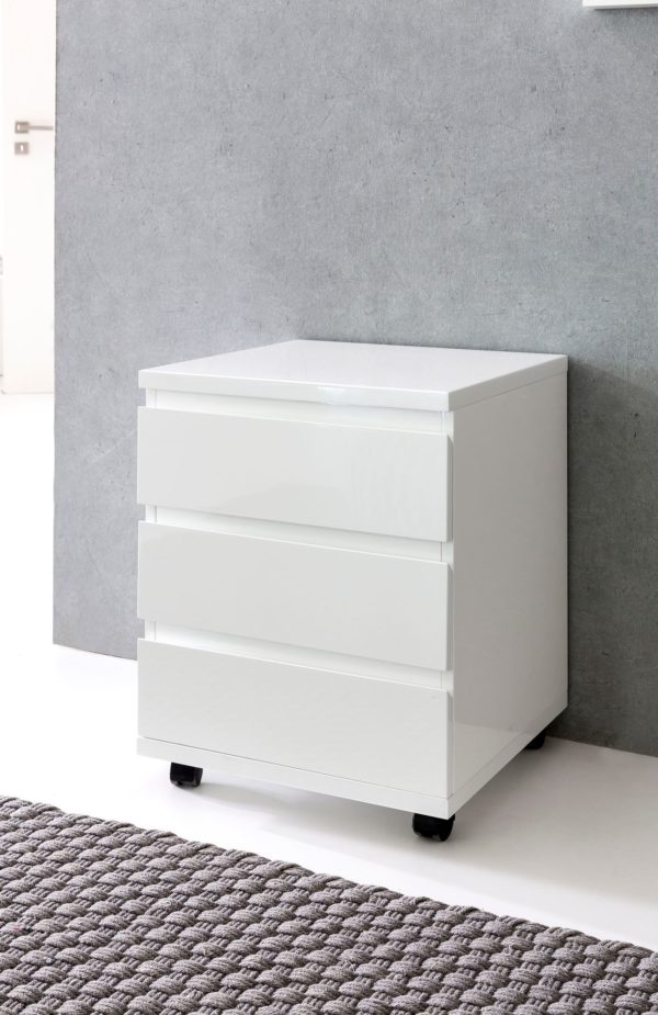 Roll Container Helen 42X59X42 Cm Drawer Unit High Gloss White 46417 Wohnling Rollcontainer Helen 42X42X57 Cm We 1