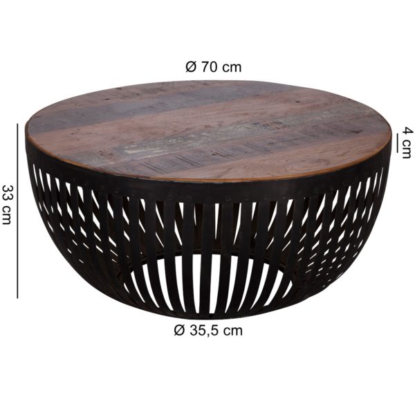 Coffee Table Nisha 70X33X70 Cm Wood / Metal Living Room Table Industrial 46452 Wohnling Couchtisch Nisha 70X33X70 Cm Holz 2
