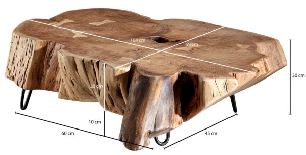Coffee Table Nakur 104X30X69 Cm Acacia Solid Wood Design Coffee Table 47275 Wohnling Couchtisch 90X90X30 Cm Akazie Wl5 3