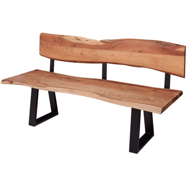 Room Dining Table Gaya 180X85,5X60 Cm Acacia Solid Wood Bench With Tree Edge 47356 Wohnling Esszimmerbank Gaya 180X45X70 Cm Ak 6