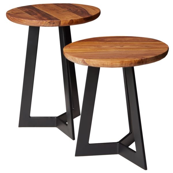 Side Table Sheesham Wood 35 X 45 X 35 Cm Metal Coffee Table 47402 Wohnling Beistelltisch 35X35X45 Cm Sheesham 9