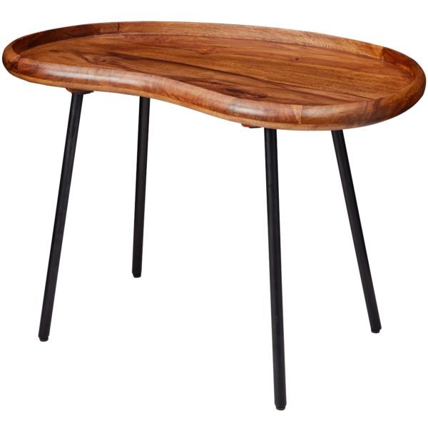 Coffee Table Sheesham Wood 71X51X40 Cm Sofa Table Kidney Shape With Metal Legs 47408 Wohnling Couchtisch 71X40X51 Cm Sheesham Wl 9