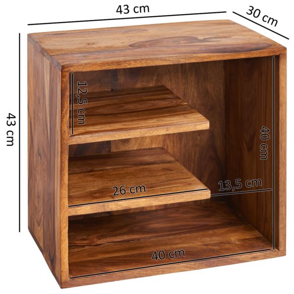 Side Table Surnar 43X43X30 Cm Sheesham Solid Wood Design Bedside Table 47417 Wohnling Beistelltisch Mit Ablagen